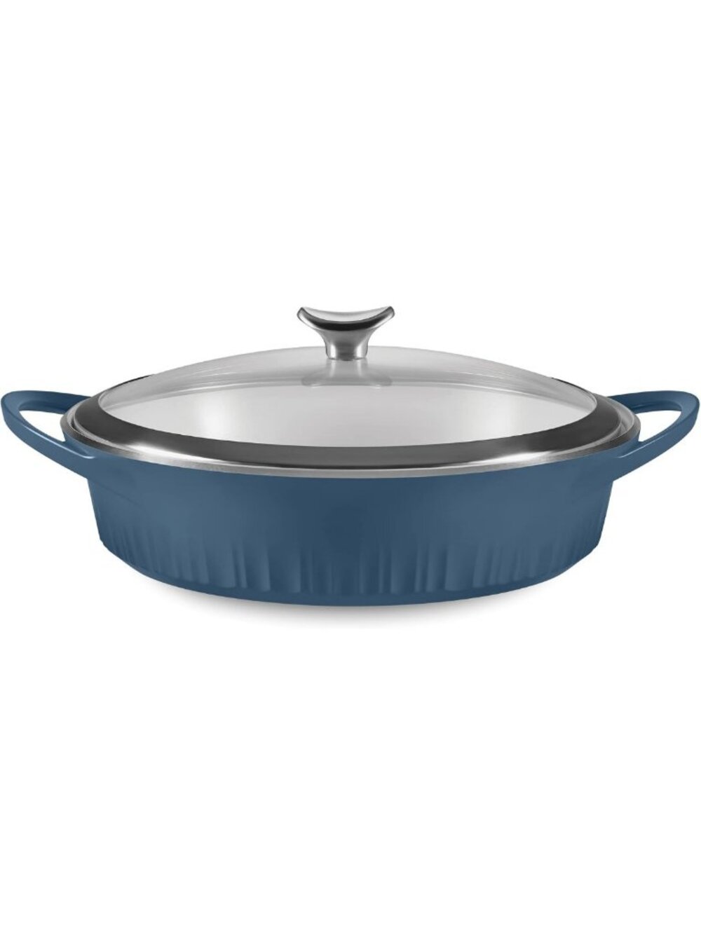 Lightweight 4-Qt Nonstick Cast Aluminum Braiser with Lid for Even Heat Cooking
